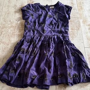 Morley Purple Cat Pattern Kids Dress Size 8